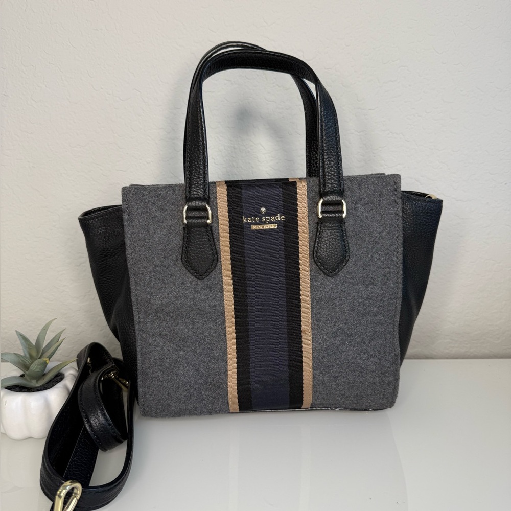 Kate Spade wool and leather satchel